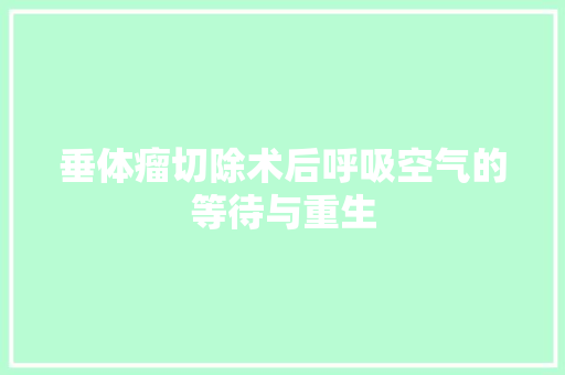 垂体瘤切除术后呼吸空气的等待与重生 家具修理