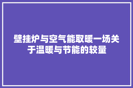 壁挂炉与空气能取暖一场关于温暖与节能的较量 家电维护