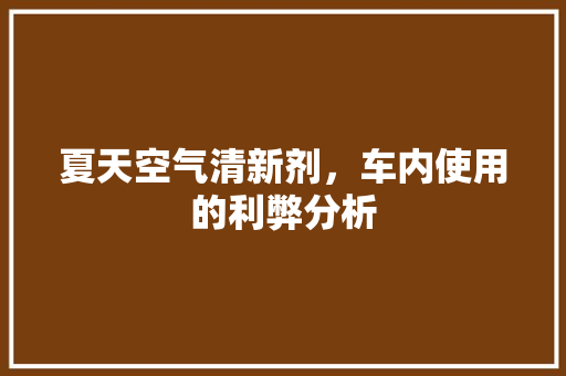 夏天空气清新剂，车内使用的利弊分析 空调