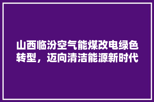 山西临汾空气能煤改电绿色转型，迈向清洁能源新时代 翻新改色