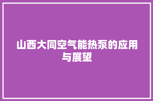 山西大同空气能热泵的应用与展望 洗衣机