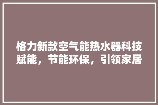 格力新款空气能热水器科技赋能，节能环保，引领家居新风尚 洗衣机