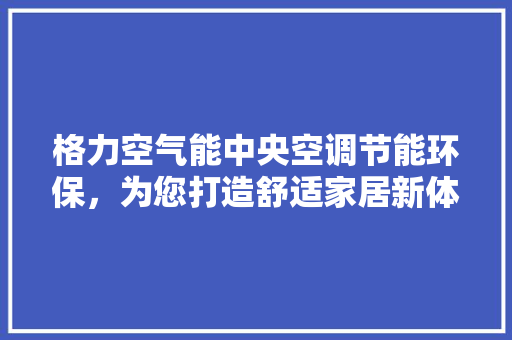 格力空气能中央空调节能环保，为您打造舒适家居新体验 龙头管件