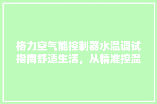 格力空气能控制器水温调试指南舒适生活,从精准控温开始 洁具维修 格力空气能控制器水温调试指南舒适生活,从精准控温开始 洁具维修