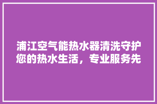 浦江空气能热水器清洗守护您的热水生活，专业服务先行 家居维修