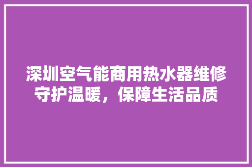 深圳空气能商用热水器维修守护温暖，保障生活品质 灯具安装