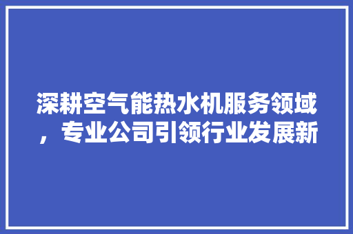 深耕空气能热水机服务领域，专业公司引领行业发展新趋势 装修设计