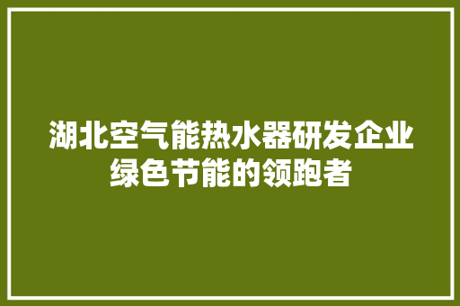 湖北空气能热水器研发企业绿色节能的领跑者 局部翻新