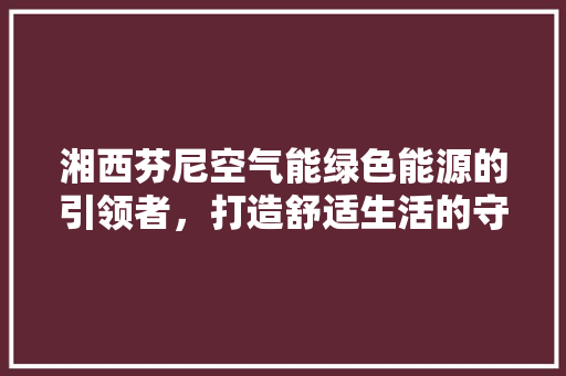 湘西芬尼空气能绿色能源的引领者，打造舒适生活的守护者 水电维修