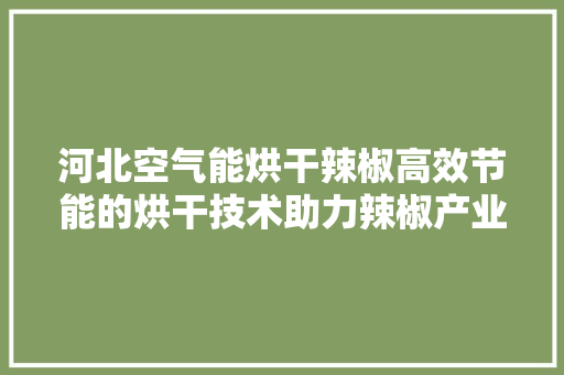 河北空气能烘干辣椒高效节能的烘干技术助力辣椒产业升级 热水器