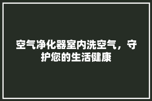 空气净化器室内洗空气，守护您的生活健康 翻新改色