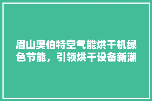 眉山奥伯特空气能烘干机绿色节能，引领烘干设备新潮流 旧房改造