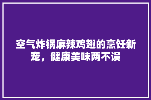 空气炸锅麻辣鸡翅的烹饪新宠，健康美味两不误 家具修理