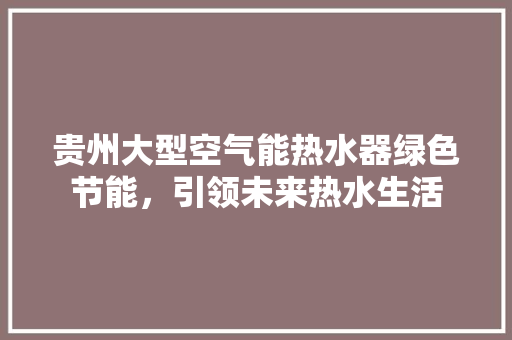 贵州大型空气能热水器绿色节能，引领未来热水生活 家具修理