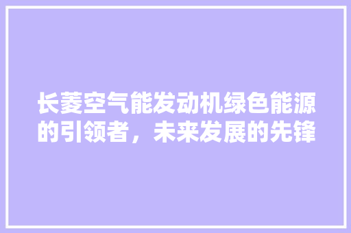 长菱空气能发动机绿色能源的引领者，未来发展的先锋 清洁保养