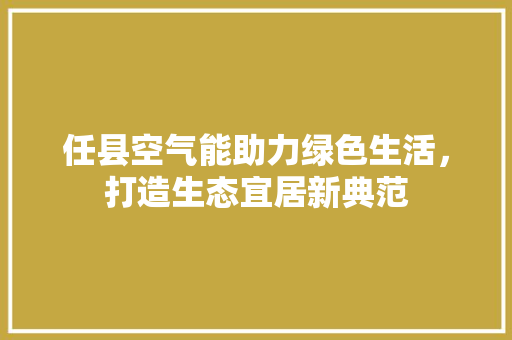 任县空气能助力绿色生活，打造生态宜居新典范 空调