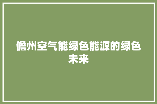 儋州空气能绿色能源的绿色未来 龙头管件