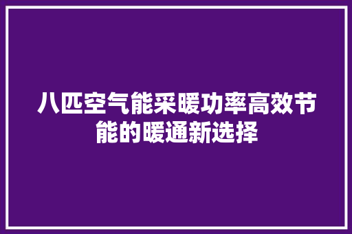 八匹空气能采暖功率高效节能的暖通新选择 贴膜