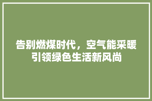 告别燃煤时代，空气能采暖引领绿色生活新风尚 空调