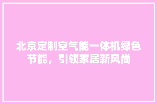 北京定制空气能一体机绿色节能，引领家居新风尚 家具修理