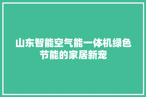 山东智能空气能一体机绿色节能的家居新宠 清洁保养