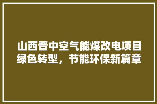 山西晋中空气能煤改电项目绿色转型，节能环保新篇章 家居维修