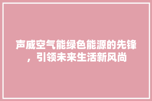 声威空气能绿色能源的先锋，引领未来生活新风尚 贴膜