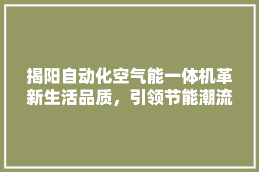 揭阳自动化空气能一体机革新生活品质，引领节能潮流 家具修理
