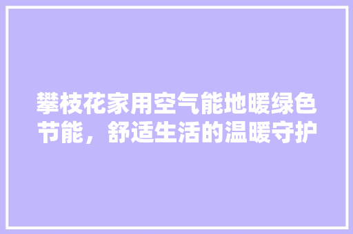 攀枝花家用空气能地暖绿色节能，舒适生活的温暖守护者 旧房改造