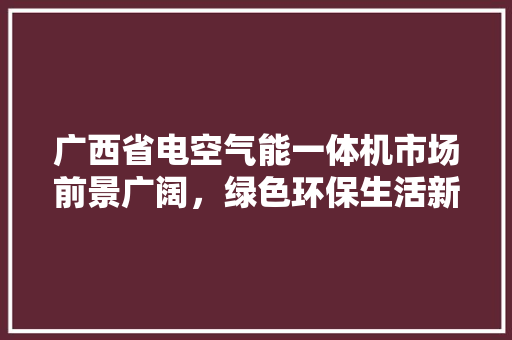 广西省电空气能一体机市场前景广阔，绿色环保生活新选择 家具修理