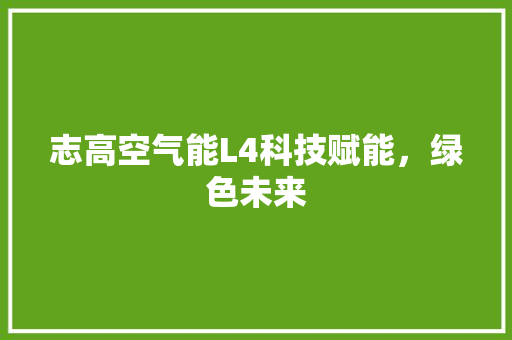 志高空气能L4科技赋能，绿色未来 家电维护