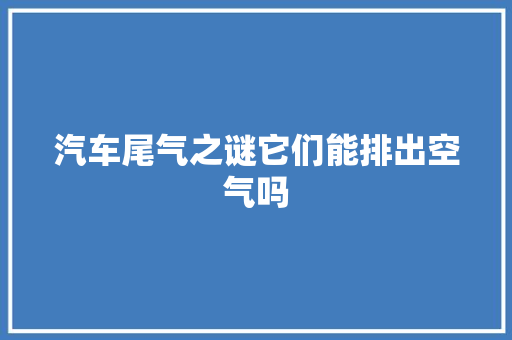 汽车尾气之谜它们能排出空气吗 热水器