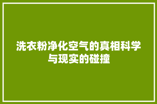 洗衣粉净化空气的真相科学与现实的碰撞 热水器