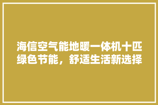 海信空气能地暖一体机十匹绿色节能，舒适生活新选择 热水器