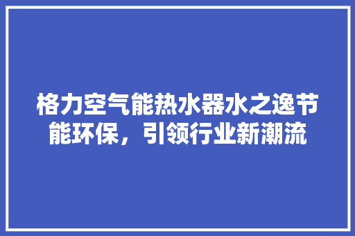 格力空气能热水器水之逸节能环保，引领行业新潮流 局部翻新