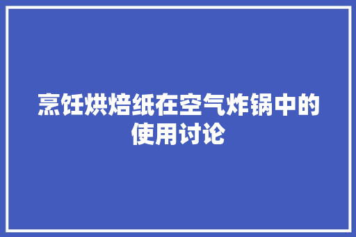烹饪烘焙纸在空气炸锅中的使用讨论 翻新改色