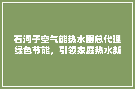 石河子空气能热水器总代理绿色节能，引领家庭热水新时代 洁具维修