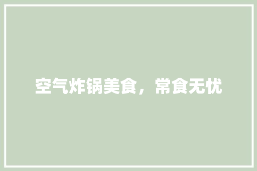 空气炸锅美食，常食无忧 家电维护