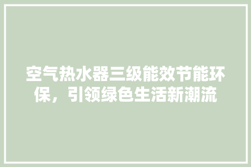 空气热水器三级能效节能环保，引领绿色生活新潮流 灯具安装