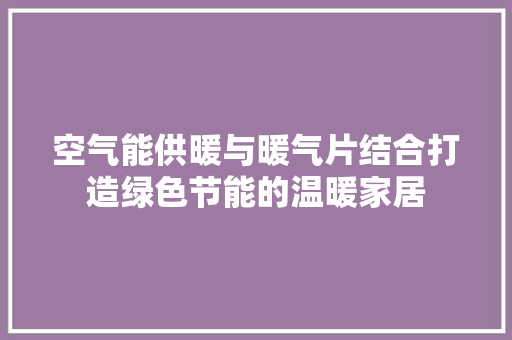 空气能供暖与暖气片结合打造绿色节能的温暖家居 洗衣机