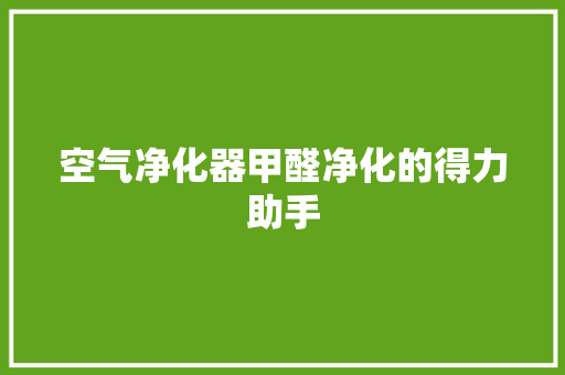 空气净化器甲醛净化的得力助手 空调