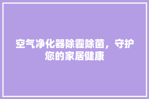 空气净化器除霾除菌，守护您的家居健康 翻新改色