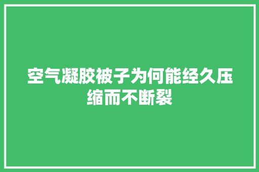 空气凝胶被子为何能经久压缩而不断裂 家电维护