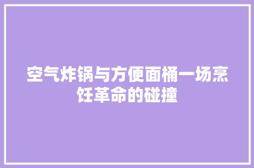 空气炸锅与方便面桶一场烹饪革命的碰撞 洗衣机