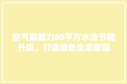 空气能助力80平方水池节能升级，打造绿色生态家园 洗衣机