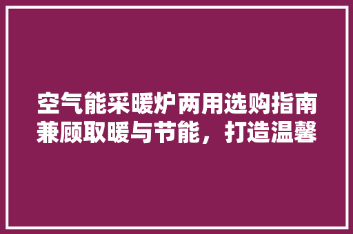 空气能采暖炉两用选购指南兼顾取暖与节能，打造温馨舒适家 空调