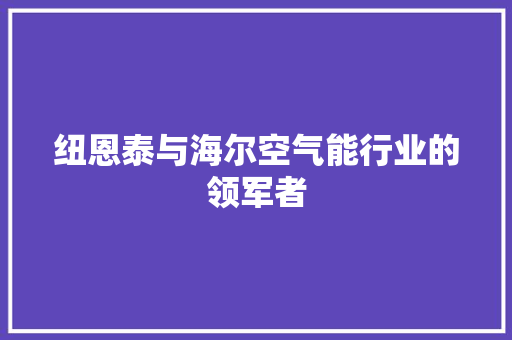 纽恩泰与海尔空气能行业的领军者 家居维修
