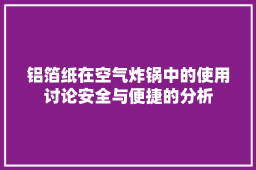 铝箔纸在空气炸锅中的使用讨论安全与便捷的分析 贴膜