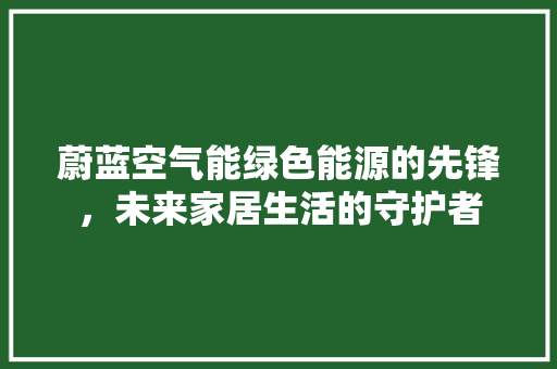 蔚蓝空气能绿色能源的先锋，未来家居生活的守护者 清洁保养