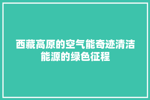 西藏高原的空气能奇迹清洁能源的绿色征程 洗衣机